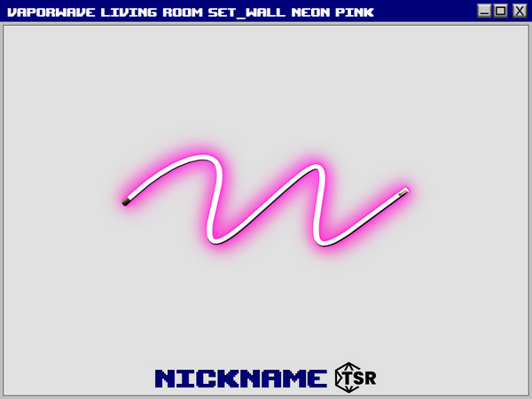 Sims 4 — vaporwave living room set_wall neon pink by NICKNAME_sims4 — -vaporwave living room set_loveseat -vaporwave