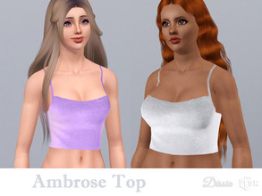 Sims 3 — Ambrose Top by Dissia — Short velvet tank top on thin straps ;)
