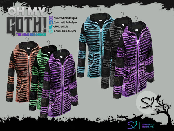 Sims 4 — Oh My Goth Decor and Accessories Cloth 1 Hoodie by SIMcredible! — This is just decor, like all EA clutters. by