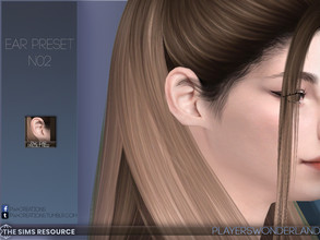 Sims 4 — Ear Preset 02 by PlayersWonderland — This is a new ear preset with reduced lobes. It will be used for a few