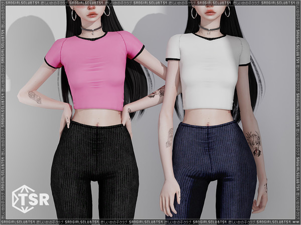 Sims 4 — SDG | basic tee by sadgirlsclub — / TSR exclusive / new mesh made by me / 6 swatches / all LODs / HQ ~ do not