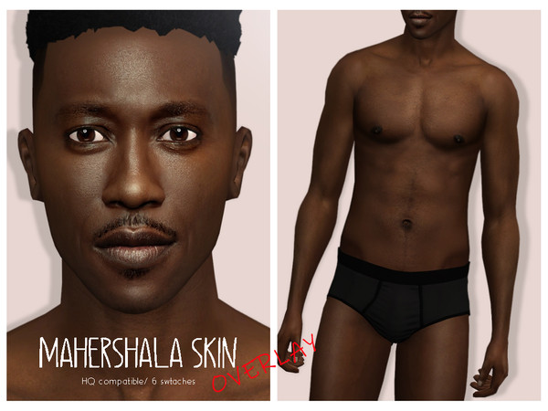 Sims 4 — [Patreon] Mahershala Skin OVERLAY by thisisthem — - HQ Compatible ; - Overlay (6 swatches) ; - Teen+ ; - Skin