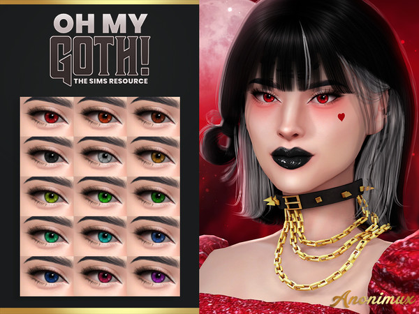 Sims 4 — Oh My Goth! - Selena Eyes by Anonimux_Simmer — - 15 Swatches - Male/Female - All ages - Face paint category -