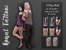 Sims 4 — Konat Caitlyn Tattoo No21 by DemolitionKonat — F&M Teen to elder 8 swatches Custom thumbnail Base game