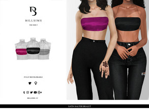 Sims 3 — Satin Halter Bralet by Bill_Sims — This top features a satin material with a halterneck design! - Female,