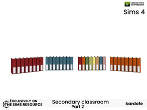 Sims 4 — kardofe_Secondary classroom_Folders by kardofe — File folders, decorative, in four colour options