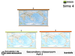 Sims 4 — kardofe_Secondary classroom_Map by kardofe — Wall map, in three colour options