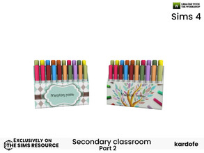 Sims 4 — kardofe_Secondary classroom_Marker pens by kardofe — Box with markers, in two colour options