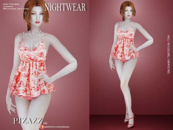 Sims 4 — Modest Nightwear / Lingerie by pizazz — www.patreon.com/pizazz Lingerie Top for your female sims. Sims 4 games.