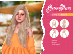 Sims 4 — Elena (Hairstyle) by JavaSims — -Female -T/YA/A/E -20+ Colors -New Mesh! -Hat Compatible! -Custom Thumbnail