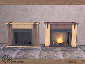 Sims 4 — Juku Bedroom. Fireplace by soloriya — Functional fireplace. Part of Juku Bedroom set. 2 color variations.