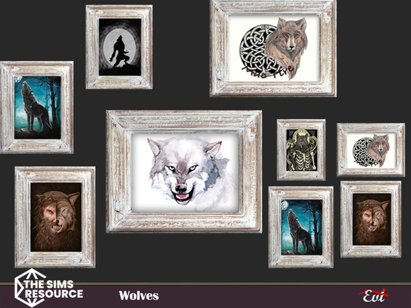 Sims 4 — Wolves by evi — Do not be afraid of them, decorate with them. Paintings for your walls