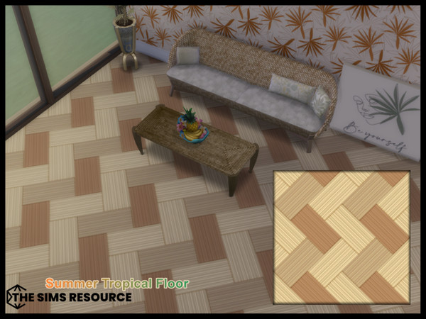 Sims 4 — Summer Tropical Floor by seimar8 — Maxis match 1 swatch wood floor with a summer tropical theme Base Game