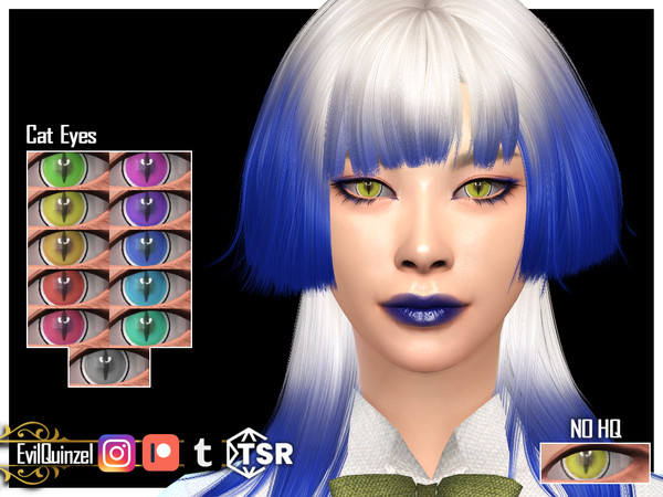 Sims 4 — Cat Eyes by EvilQuinzel — Anime cat eyes in 11 colors. - Facepaint category; - Female and male; - Teen + ; - All