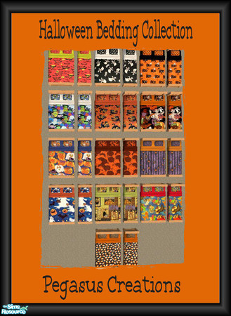 Sims 2 — Halloween Bedding Collection by pegasussims — There are 13 different beddings in this collection. You can