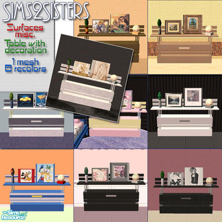 Sims 2 — S2S Table with decorations by TSR Archive — 1 mesh, 8 recolors. Catalog:surfaces-misc. 