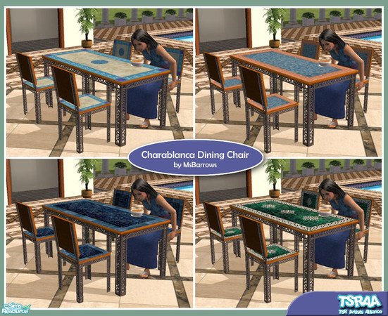 Sims 2 — Charablanca Table-Matching Chair by MsBarrows — Love the look of the Tablablanca Table and bemoan the fact