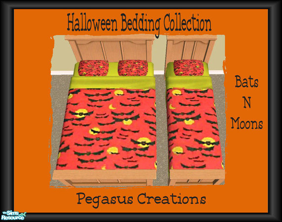 Sims 2 — HBC - Bats N Moon by pegasussims — Do you sims think they see bats? They will with this bedding.