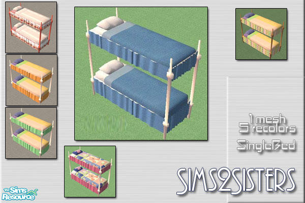 Sims 2 — S2S Bunk Bed by sims2sisters — 1 mesh, 5 recolors