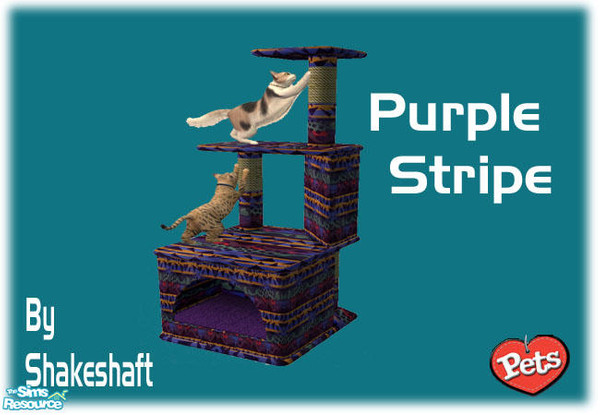 Sims 2 — Cat Condo - Purple Stripe by Shakeshaft — Part of a recolour set of the Maxis Los Gatos Condominiums....