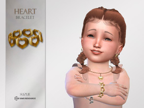Sims 4 — Heart Bracelet (Left Side) Toddler by Suzue — -New Mesh (Suzue) -5 Swatches - For Female (Toddler) -Bracelets