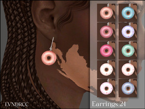 Sims 4 — Earrings_24 by LVNDRCC — Donut earrings with pastel pink, blue, mint green, vanilla yellow, and purple icing. 10