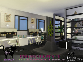 Sims 4 — FGD Room2022010 A by Merit_Selket — modern Home Office for the whole family in Black and white only TSR CC used