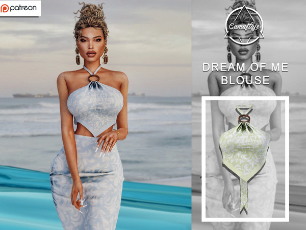 Sims 4 — [PATREON] Dream Of Me - Blouse *Early Access* by Camuflaje — * New mesh * Compatible with the base game * HQ *