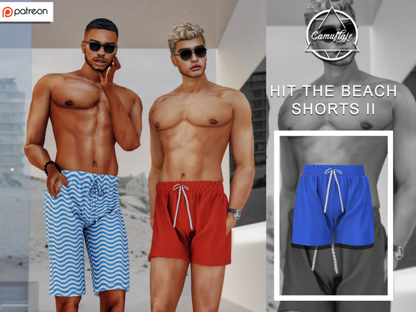 Sims 4 — [PATREON] Hit The Beach - Shorts II *Early Access* by Camuflaje — * New mesh * Compatible with the base game *