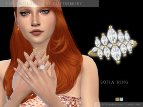 Sims 4 — Sofia Ring by Glitterberryfly — A gorgeous diamond leaf ring for the index finger 