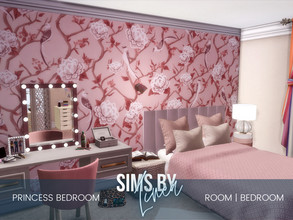 Sims 4 — Princess Bedroom by SIMSBYLINEA — A dream of pink is what this teenage bedroom could be described as. It is