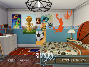 Sims 4 — Sporty Bedroom by SIMSBYLINEA — Real sports fans express their love for their team in every aspect of their