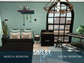 Sims 4 — Musical Bedroom by SIMSBYLINEA — Every Musiclover needs a place to store their records, listen to music and