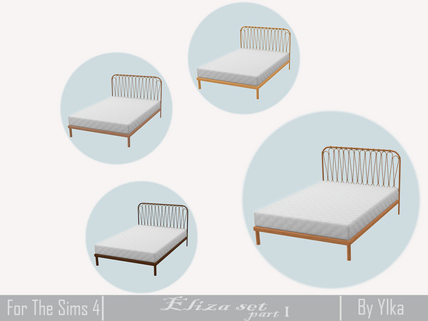 Sims 4 — [SJB] Eliza set part I bed by Ylka by Ylka — Has 4 colors. You can see all the colors in the photo above.