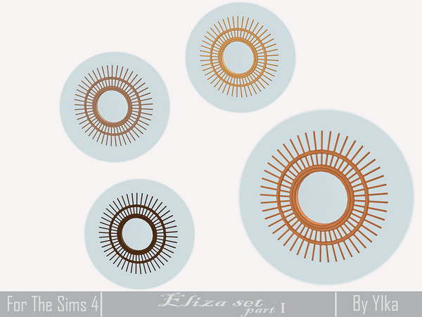Sims 4 — [SJB] Eliza set part I round mirror by Ylka by Ylka — Has 4 colors. You can see all the colors in the photo