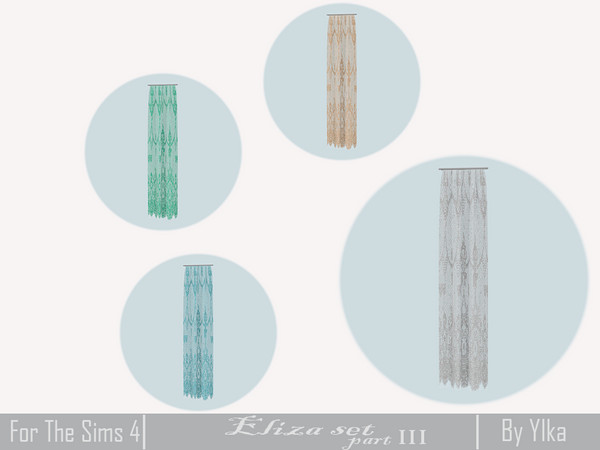 Sims 4 — [SJB] Eliza set part III lace curtain S by Ylka by Ylka — Has 4 colors. You can see all the colors in the photo