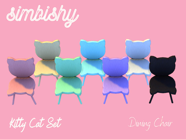 Sims 4 — Kitty Cat Dining Chair by simbishy — Meow meow! Dining Chair in the shape of a cat face.