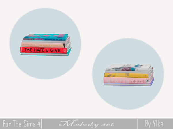 Sims 4 — [SJB] Melody set stack of books by Ylka by Ylka — Has 2 colors. You can see all the colors in the photo above.
