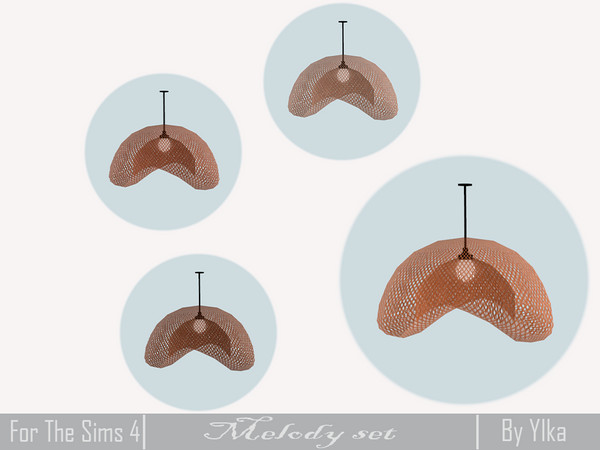 Sims 4 — [SJB] Melody set wicker chandelier by Ylka by Ylka — Has 4 colors. You can see all the colors in the photo