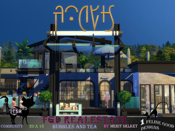 Sims 4 — Bubbles and Tea Thrift store by Merit_Selket — welcome to the hippest Boba tea and Thrift store, find your style