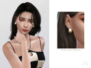 Sims 4 — ZN-VINTAGE METAL EARRINGS by ZNsims — The design details of this accessory are: vintage, metal, texture. 4