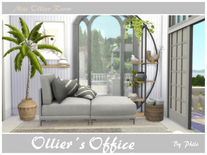 Sims 4 — Ollier's Office by philo — Small office in bright colors and mid-century style. Size of the room: 6X4 Small
