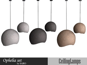 Sims 4 — Ophelia ceiling lamps by SSR99 — Big ceiling lamps in stone