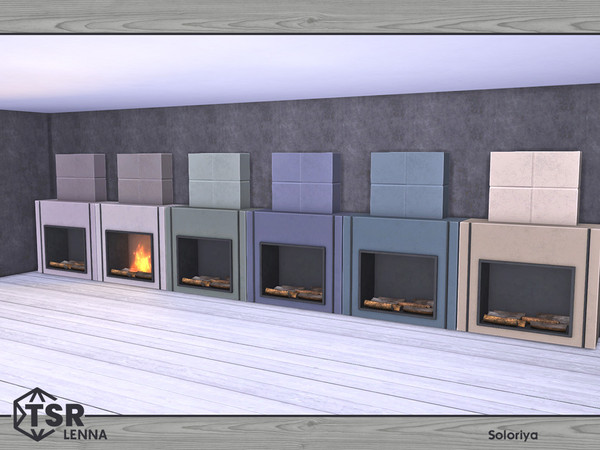 Sims 4 — Lenna. Fireplace by soloriya — Functional fireplace. Part of Lenna set. 6 color variations. Category: Decorative
