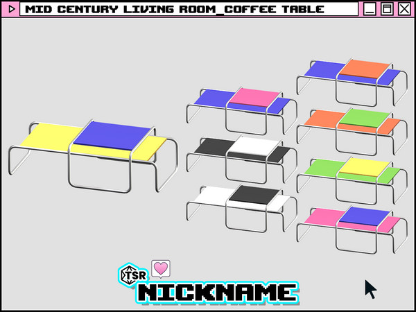 Sims 4 — MID CENTURY MODERN living room_coffee table by NICKNAME_sims4 — MID CENTURY MODERN living room set 7 package