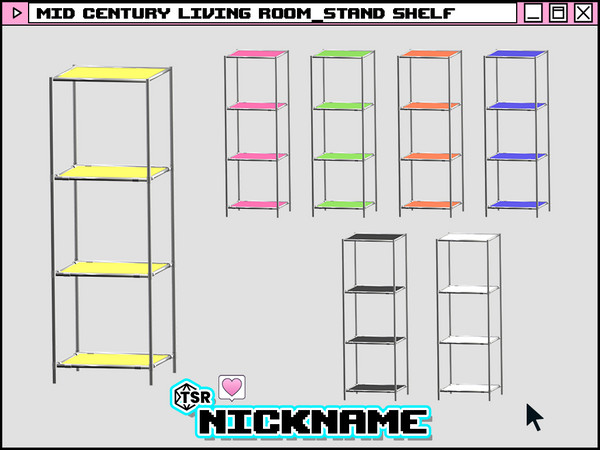 Sims 4 — MID CENTURY MODERN living room_stand shelf by NICKNAME_sims4 — MID CENTURY MODERN living room set 7 package