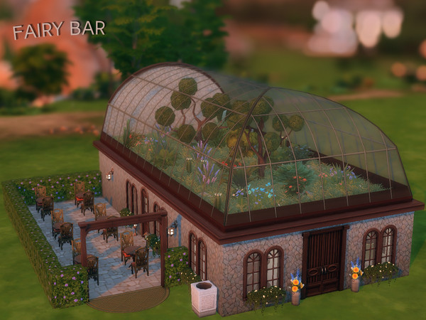 Sims 4 — Fairy Bar by iaslexia — This is your potential paradise. A fairy themed bar, the predominant colors being lime