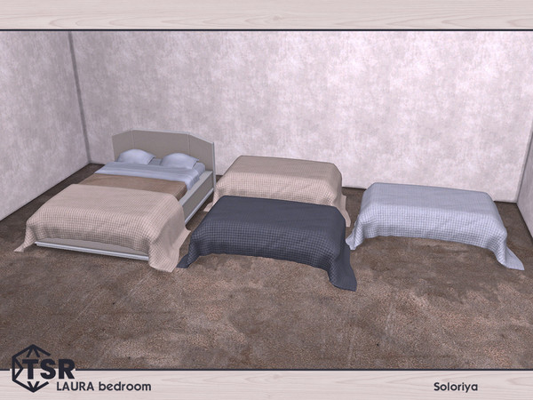Sims 4 — Laura Bedroom. Bed Blanket by soloriya — Bed blanket. Part of Laura Bedroom. 3 color variations. Category: