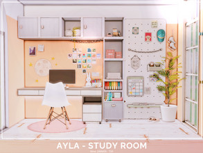 Sims 4 — Ayla Study room - TSR only CC by Mini_Simmer — Room type: Studyroom Size: 3x4 Price: $6,614 Wall Height: Short 