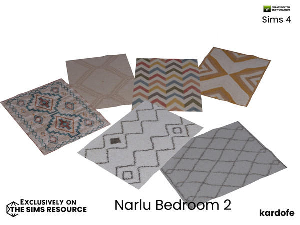 Sims 4 — kardofe_Narlu Bedroom_Rug by kardofe — Group of two carpets in three different options